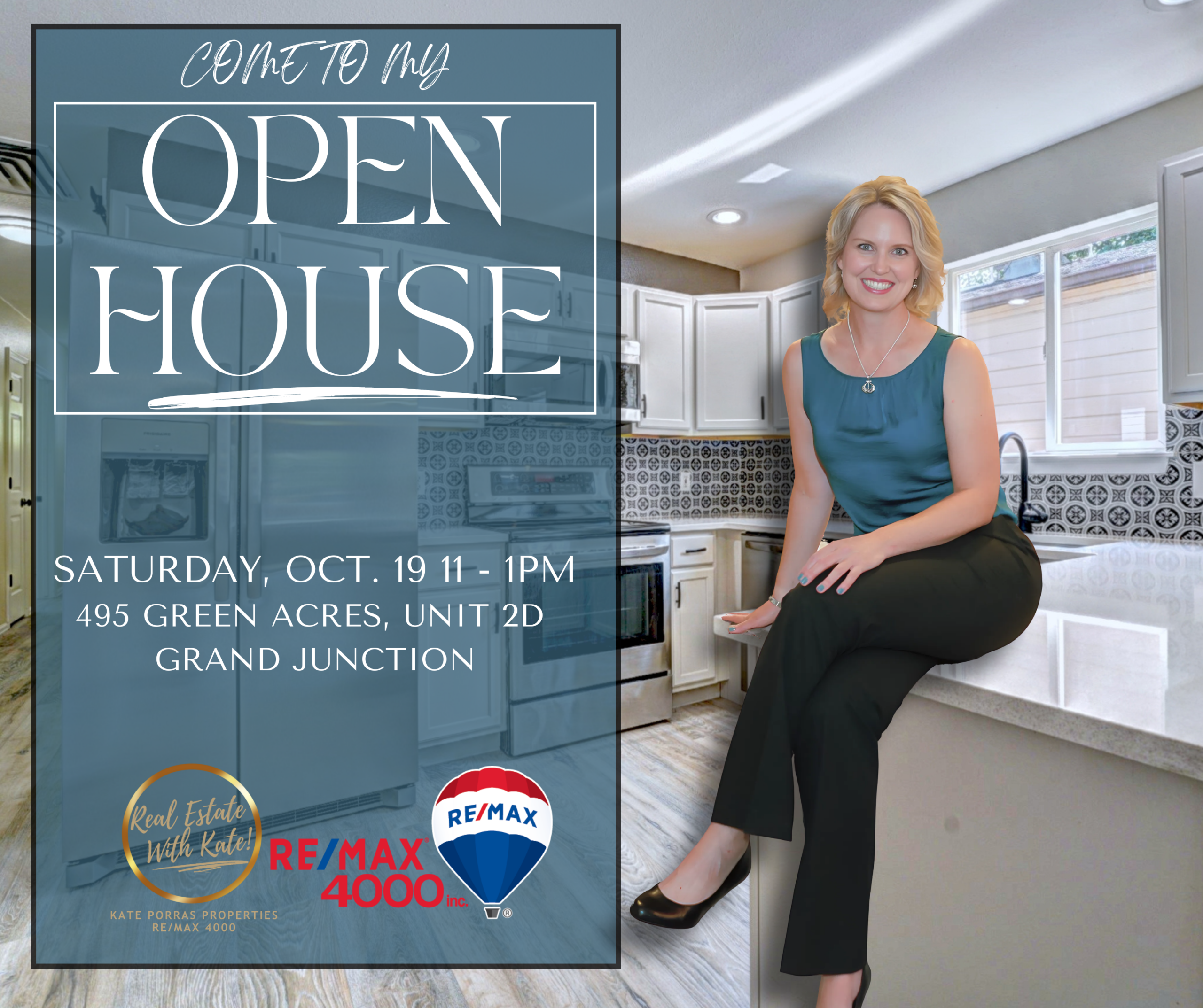 Open House Social Media Promotion Example of an open house promotion created for a Kate Porras listing