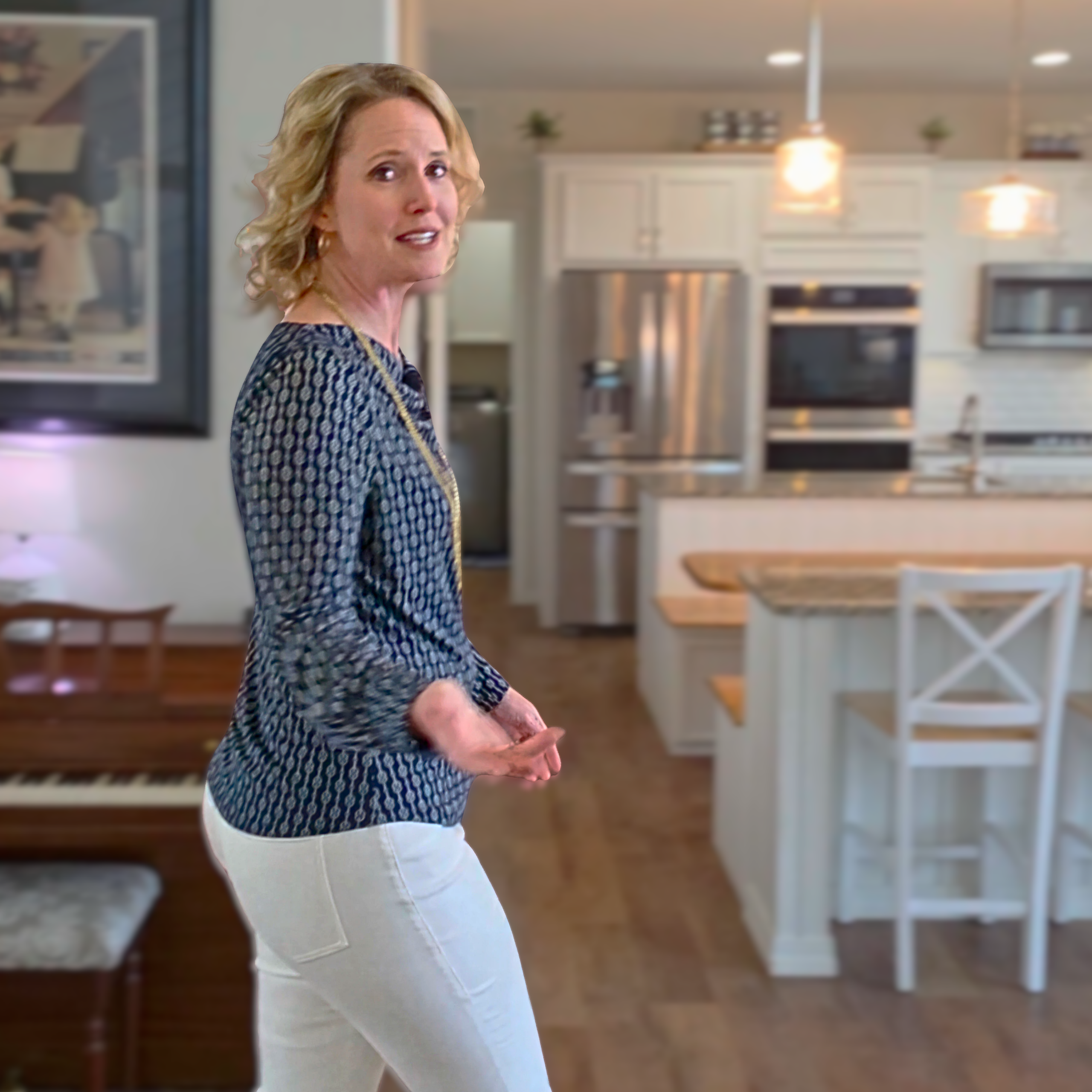 Kate Porras conducting a virtual home showing